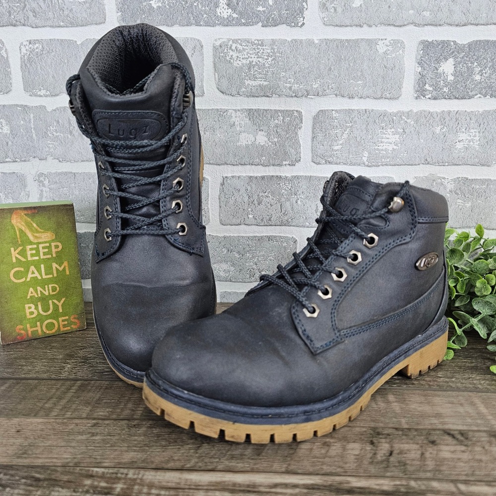 Lugz‎ Mantle Mid Womens 9 Navy Blue Slip Resistant Work Boots WMANTLMD-4320